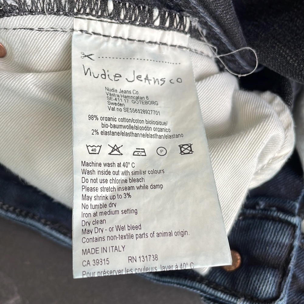 Nudie Jeans Men’s jeans 31 Skinny Lin Black Organic Cotton - Picture 8 of 10